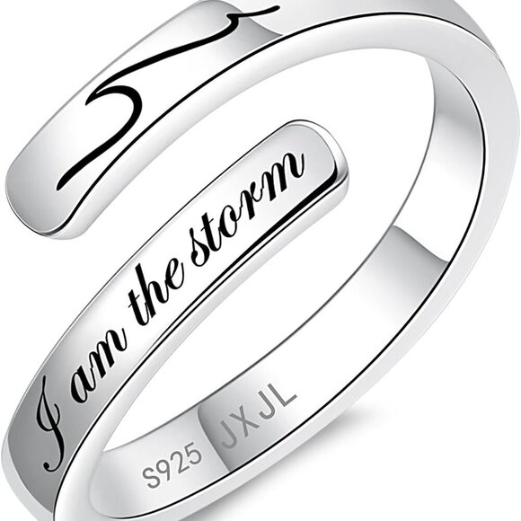 Silver Adjustable Sterling Ring Inspirational Hope Motivational Jewelry Women